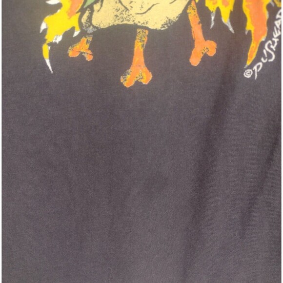 Metallica Pushead DOUBLE SIDED Flaming Skull Heart Rose Fire T-Shirt Mens M - Picture 8 of 8